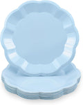 NatNarr 30 Pcs Light Blue Paper Plates 7 Inch Scalloped Dessert Plates | Baby by NatNarr