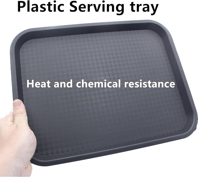 12 Pack Cafeteria Trays, 13 x 10 Inch Plastic Fast Food Serving Trays, - Image 3