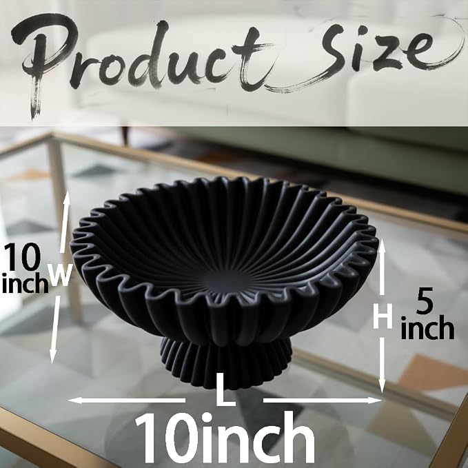 10" Large Decorative Bowl decor, Scalloped Bowls - Image 3
