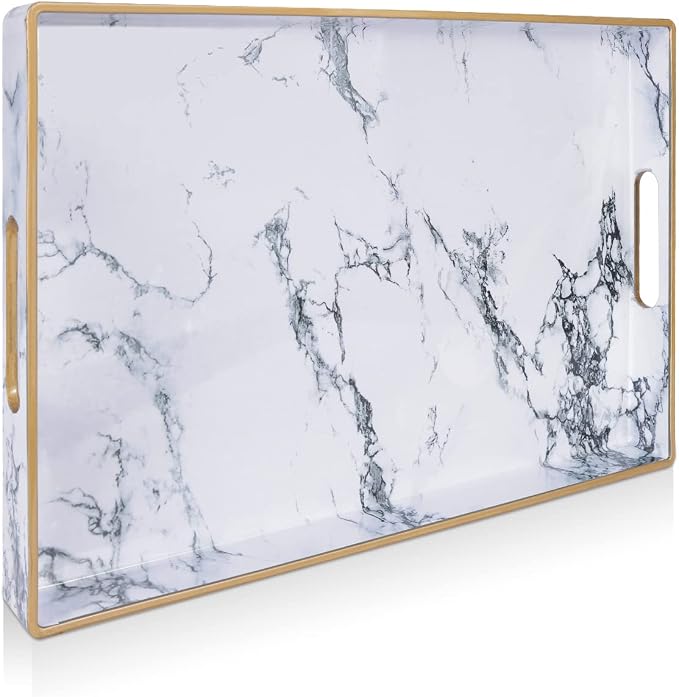 Gifturbo White Serving Tray, Marble Serving Trays by Gifturbo