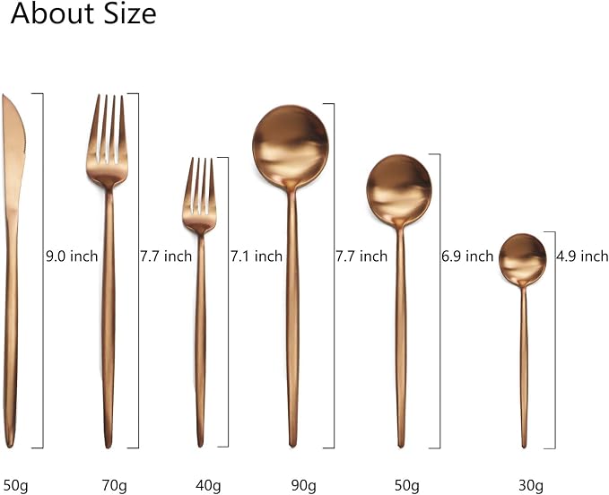 JASHII 18/10 Rose Gold Flatware Set - Image 3