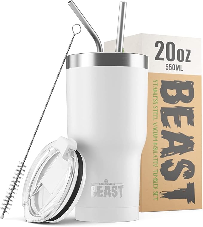 Beast 20 oz Tumbler Stainless Steel Vacuum Insulated Coffee Ice Cup Double Wall by GreensSteel
