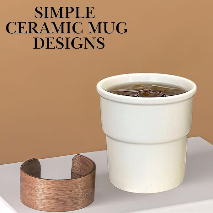 Ceramic Coffee Mug, 220ml Minimalist White Latte Cup, Microwave and Dishwasher - Image 4