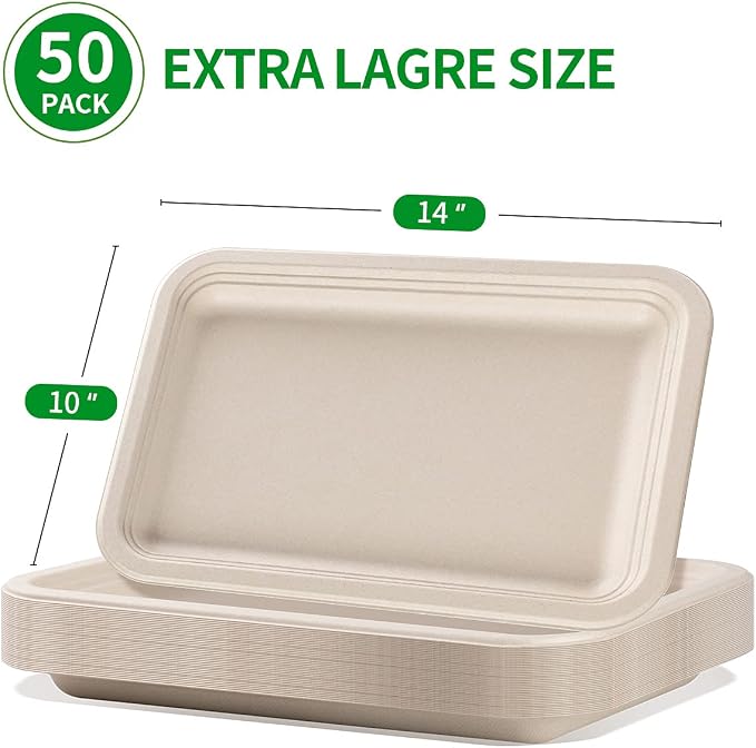 50 Pack 14 Inch Disposable Food Trays - Image 2