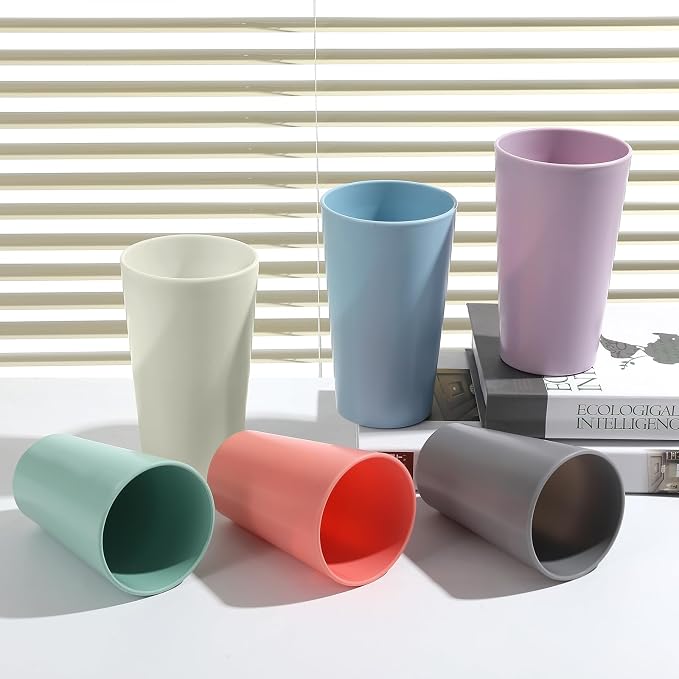HEYCOME 24 Pcs Unbreakable Plastic Cups Set, Stackable Water Tumblers, Drinking - Image 5