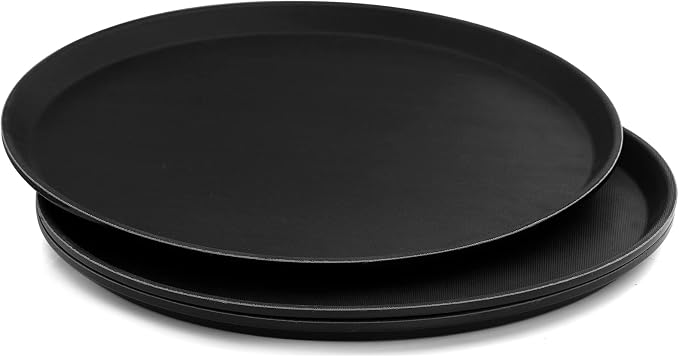 TOPZEA 3 Pack Large Restaurant Serving Tray, 16 Inch Plastic Round Server Tray - Image 3