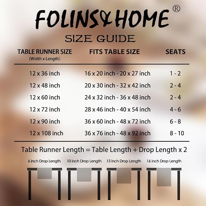FOLINS&HOME White Waterproof Decorative Table Runner 108 Inches Long | 210GSM - Image 6