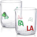 SiliFine 2 PCS Fa La Icon Juice Glasses - 14oz Christmas Tree Stemless Wine by SiliFine