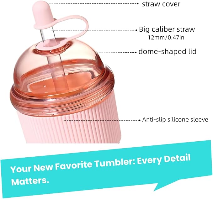 Reusable Iced Coffee Cups with Lids and Straws 17oz, Boba Cup with Straw - Image 4
