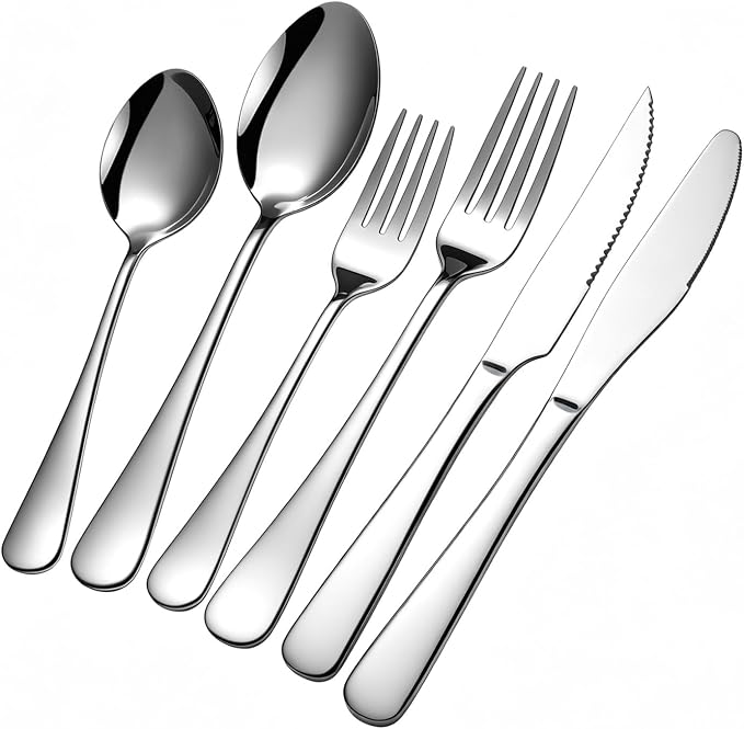24-Piece Silverware Set with Steak Knives by GPY