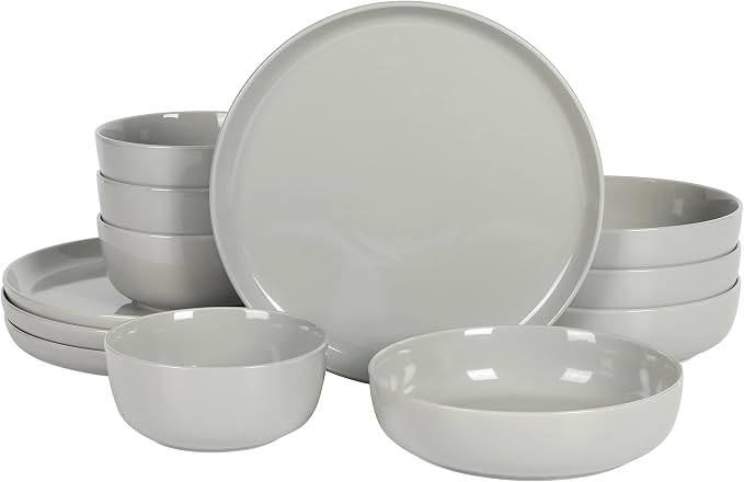 Gibson Home Oslo 12-Piece Porcelain Chip and Scratch Resistant Dinnerware Set by GibsonHomewares