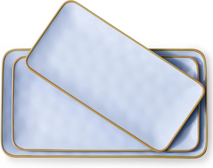Ceramic Rectangle Serving Platter: 15.6/14.1/12.6 Inch Large Serving Dishes by Culivora