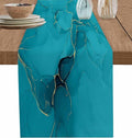 Teal Marble Table Runners 108 Inches Long, Turquoise Marble Crack Table Runner by Unknown