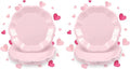 NatNarr 30 Pcs Pink Plates, 9 Inch Scalloped Pink Galentines Plates Disposable by NatNarr
