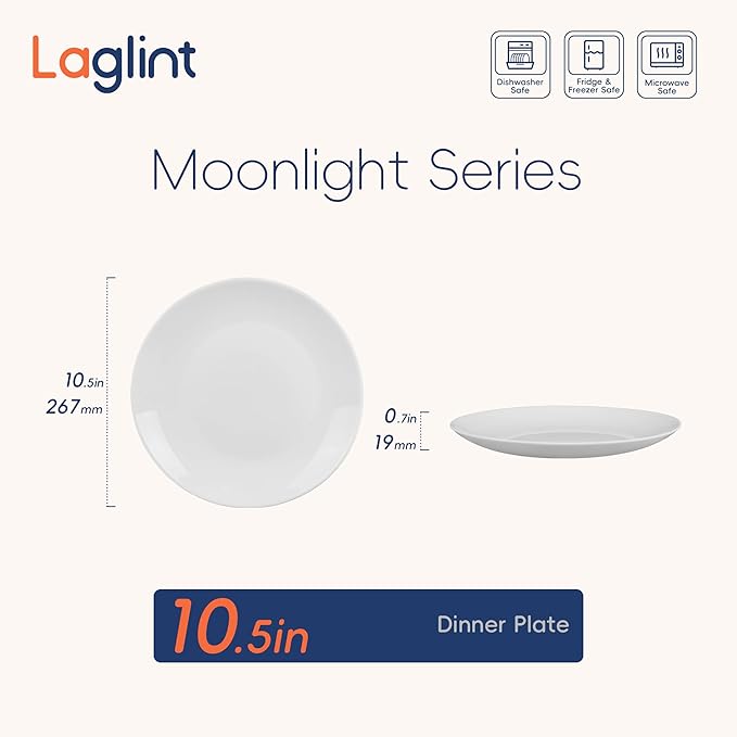 10.5 Inch Dinner Plate Set of 6, suitable - Image 2