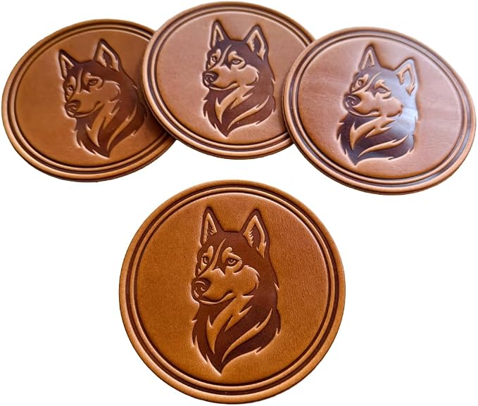 Dog Breed Leather Coasters – Premium Full Grain Table Protectors - Image 6