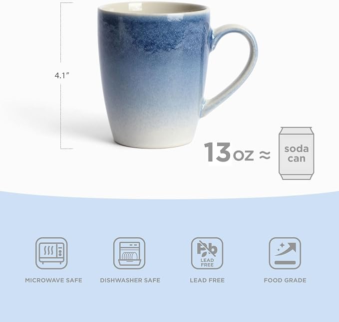 famiware Coffee Mugs Set, 13 oz Mug Set of 8, Stoneware Cups - Image 6
