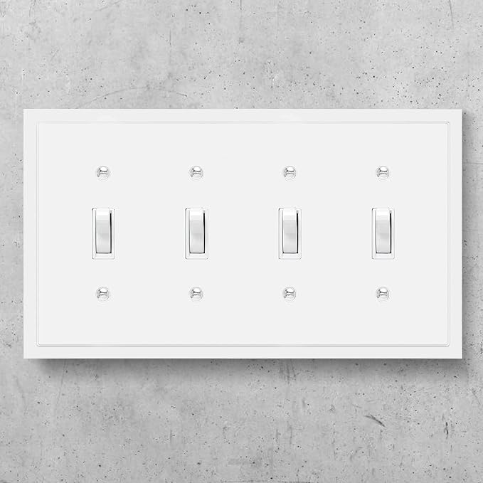 Modern Edge Decorative Wall Plate Switch Plate Outlet Cover, Durable Solid Zinc - Image 4