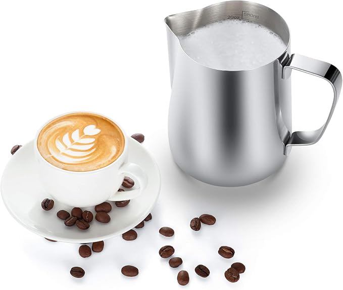 Milk Frothing Pitcher, Thicker Version 350ml 12oz Steaming Pitchers Stainless - Image 4