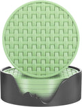 4 Inch Round Green Silicone Drink Coasters Set of 6 by Bangkee