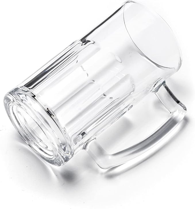 4 Pack Heavy Beer Mugs, Large Beer Glasses - Image 3