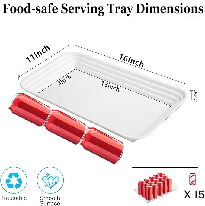 SUT 16" x 11" Large White Serving Trays, Appetizers, Charcuterie, Desserts and - Image 2