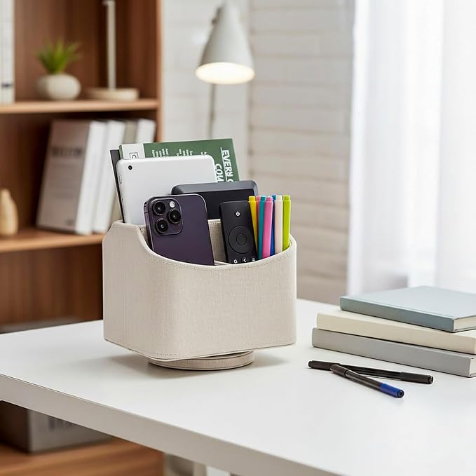UnionBasic Rotating Desk Organizer, 360 Desk Spinning Caddy, Desktop TV - Image 4