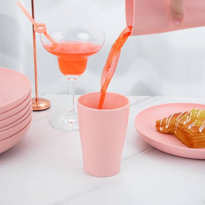 32Pcs Pink Plates and Bowls Sets - Image 8