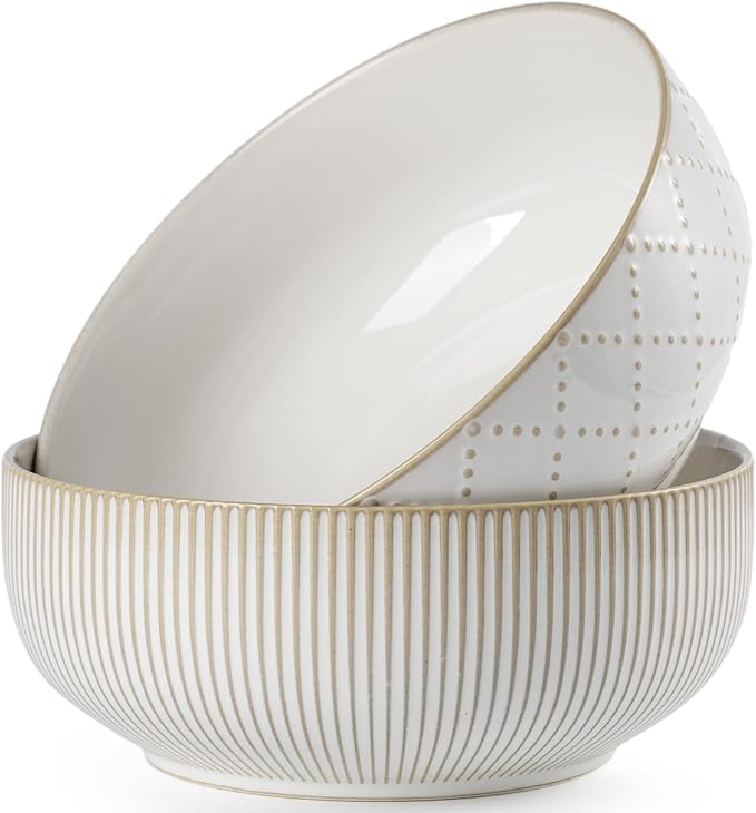 getstar Large Serving Bowls, Ceramic Salad Bowl Set of 2, Microwave and by Getstar