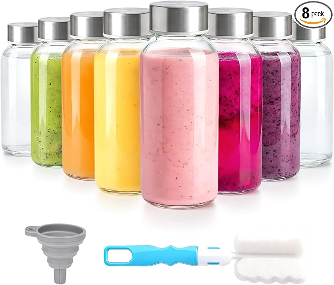Zukro 8 oz Small Glass Juice Bottles by ZukroDrinkware