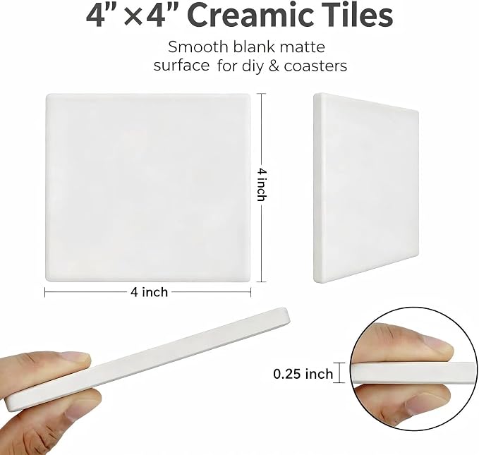 12 Pack 4 in Unglazed Ceramic Coasters - Image 3