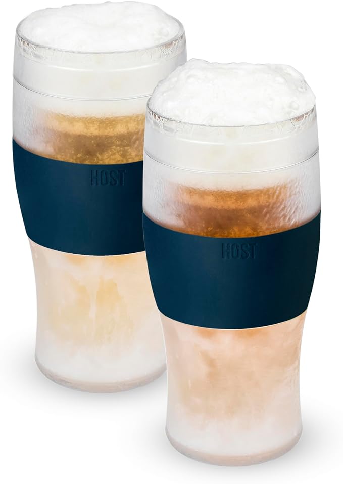 Host FREEZE Beer Glasses, Frozen Mugs, Freezable Pint Set, Keep Your Drinks Cold by HOST