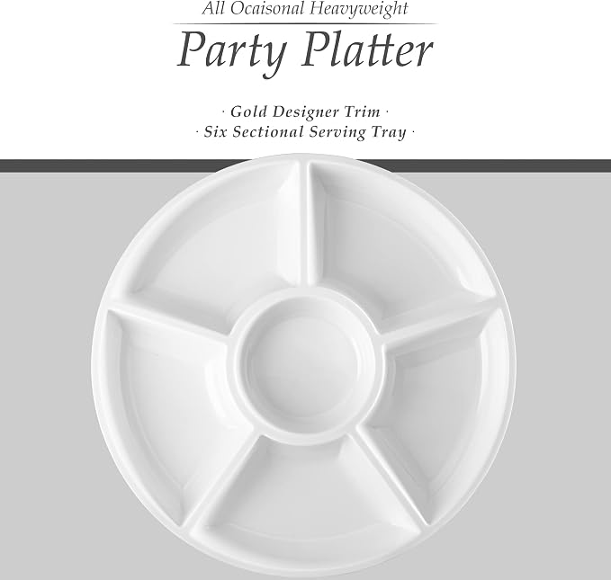 Plasticpro 6 Sectional Round Plastic Serving Tray/Platter - Image 5