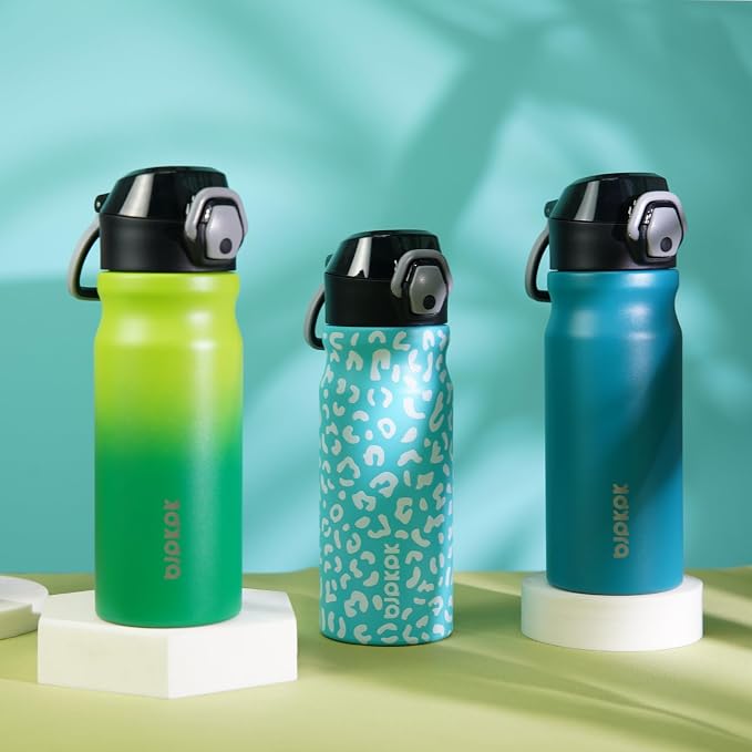 BJPKPK 18 oz Water Bottle with Straw & Handle, Insulated Stainless Flask | Leak - Image 6