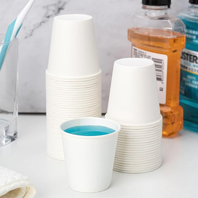 RACETOP 3 oz Bathroom Paper Cups, 3000 Pack, Disposable Mouthwash Cups | - Image 6