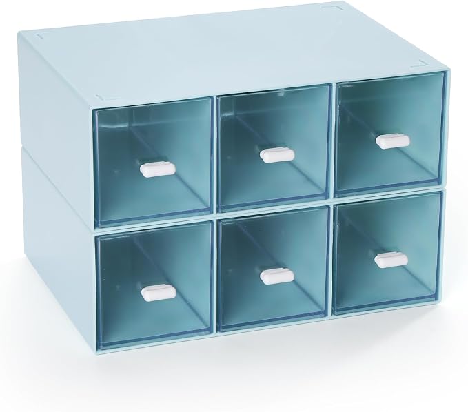 Desktop Organizer With 6 Drawers, Pencil Box, Stationary Organizer | 2 Tiers by OSteedWares