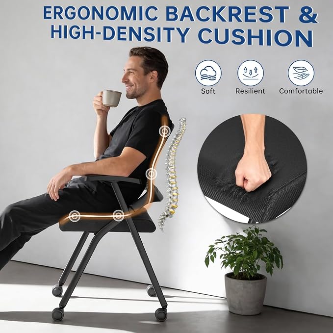 12 Pack Folding Office Chair - Image 5