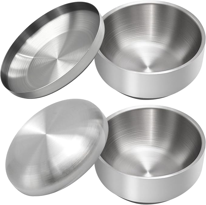 Stainless Steel Rice Bowl with Lid, - Image 2
