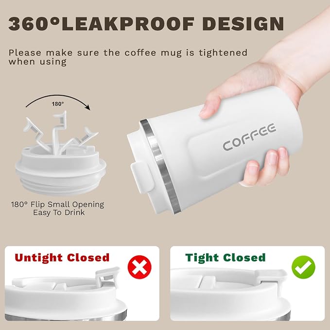 SPLMIFA Travel Coffee Mugs Leak-Proof, Reusable Coffee Cups - Image 5