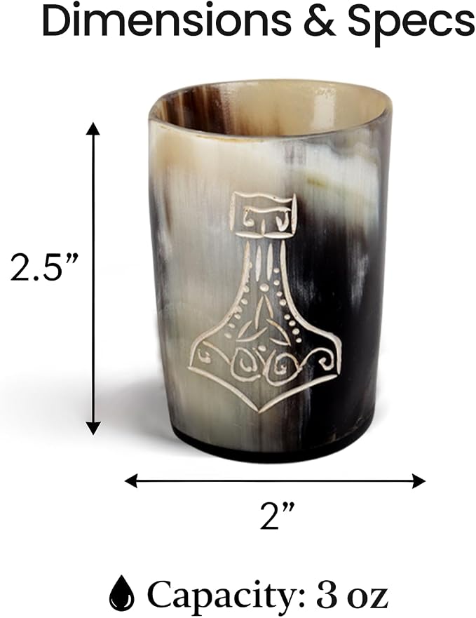 Handicrafts Home Viking Horn Shot Glasses Set of 8, Handmade Horn, Rustic - Image 6