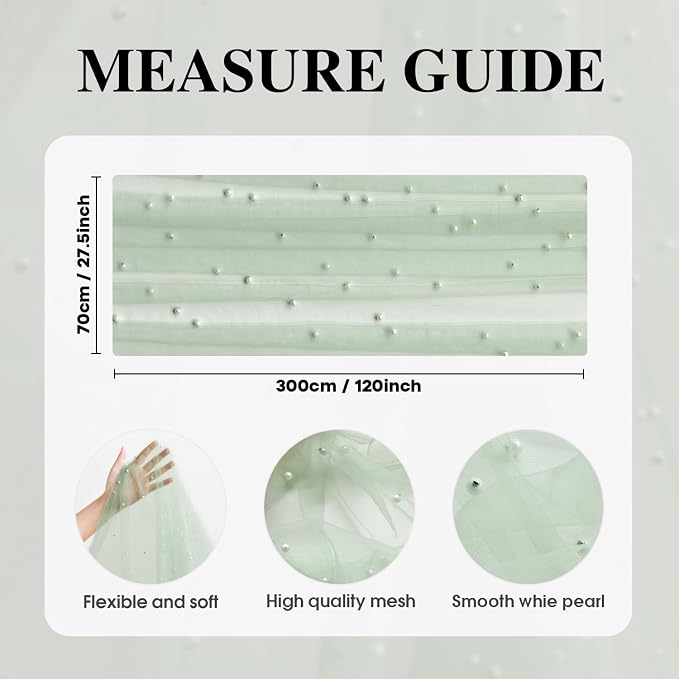Artoid Mode 6PCS Pearl Grass Green Gauze Table Runner 120 Inch 10FT, Seasonal - Image 7
