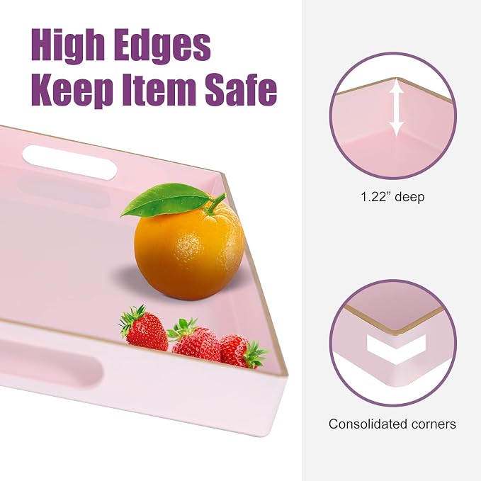 Gifturbo Pink Serving Trays, Decorative Serving Tray - Image 4