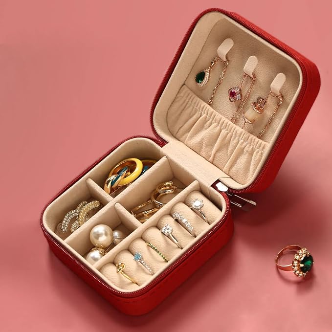 ZPROW Travel Jewelry Case, Mini Portable Jewelry Travel Boxes, Small Jewelry - Image 2