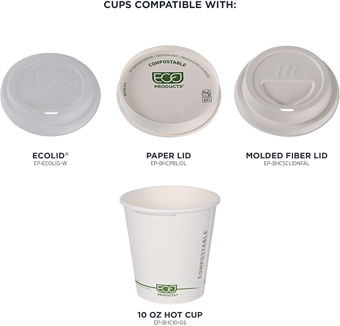 ECO PRODUCTS GreenStripe Disposable Paper Hot Cups, 10 oz, Paper To-Go Cups - Image 5