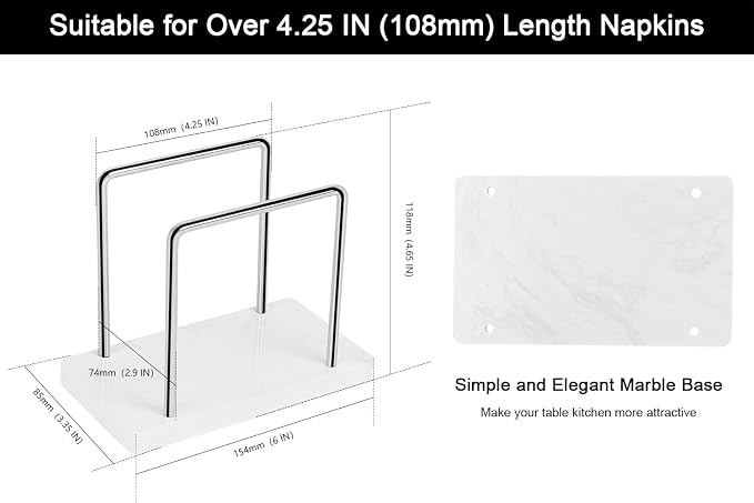 Livabber Napkin Holder, Metal Napkin Storage Modern Freestanding Tissue Paper - Image 2