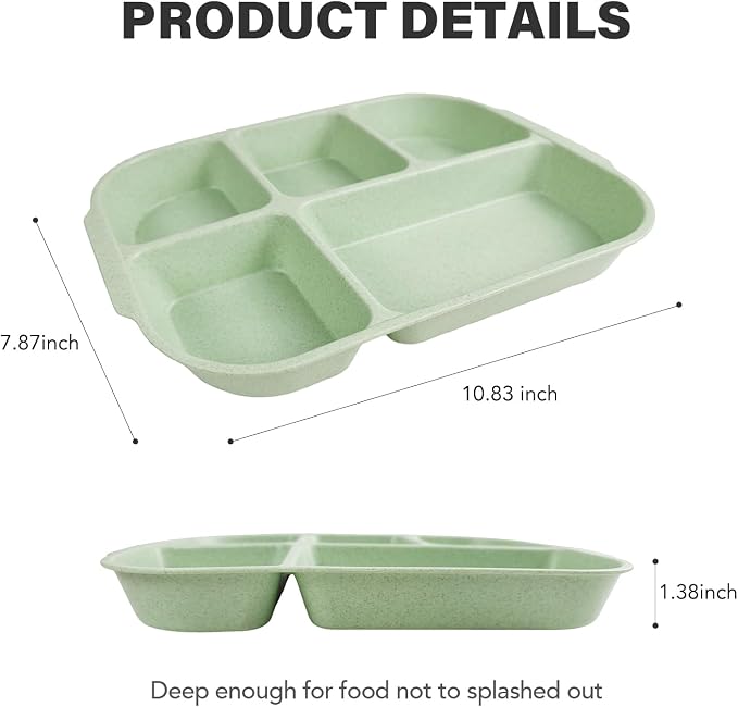 10.8 Inch 4PCS Divided Plates for Kids Adults, Portion Control Plates, - Image 2