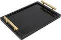 PEKER Wooden Serving Tray with Metal Handles, Ottoman & Home Décor, Wooden Food by Unknown