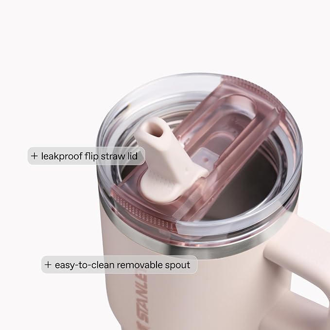 STANLEY Quencher ProTour Flipstraw Tumbler, 40 oz, Rose Quartz Bouquets | - Image 6
