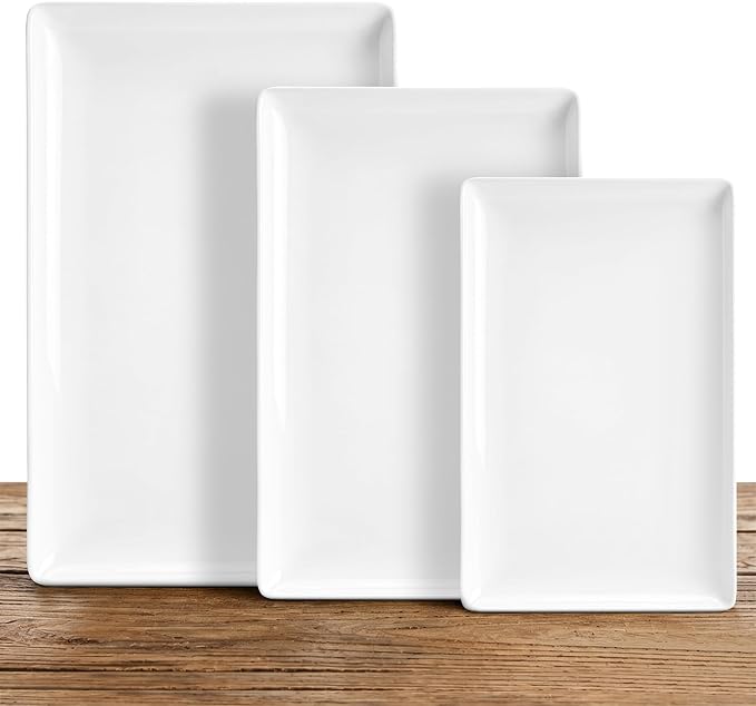 Kassel Ceramic Serving Platter Set White Porcelain Serveware by Kassel