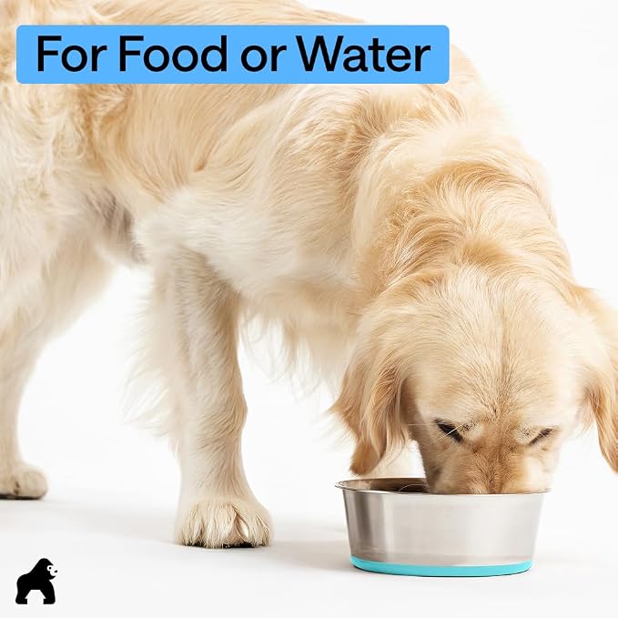 GORILLA GRIP Dog Bowl, Holds 6 Cups, Food Grade 304 Stainless Steel Food and - Image 8